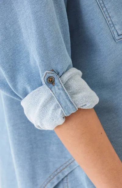 Threads 4 Thought Blaire Denim French Terry Button-up Shirt In Blue