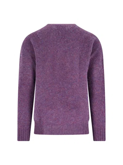 Howlin' Ribbed Cuff Crew Neck Sweater Design In Purple
