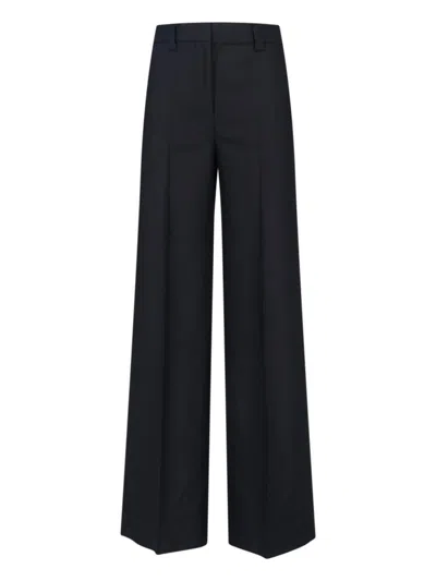 Incotex Wide Leg Trousers Button Detail In Blue