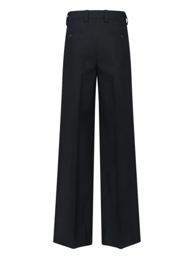 Incotex Wide Leg Trousers Button Detail In Blue