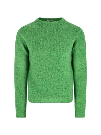 Auralee Crew-neck Long-sleeved Sweater In Green