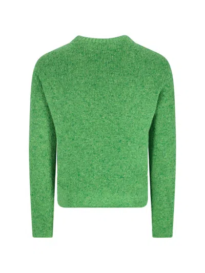 Auralee Crew-neck Long-sleeved Sweater In Green