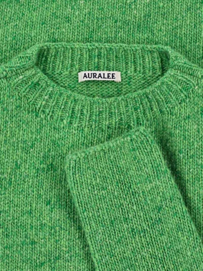 Auralee Crew-neck Long-sleeved Sweater In Green