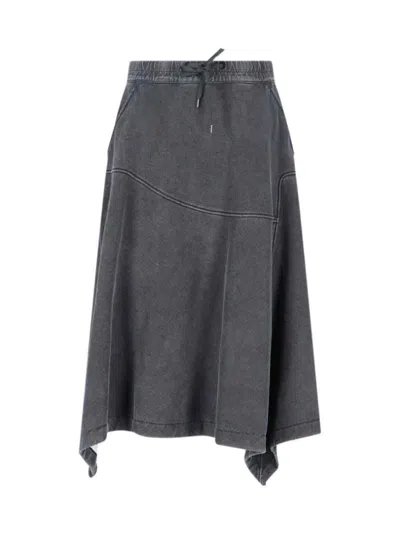 Our Legacy Midi Skirt With Drawstring And Pockets In Gray