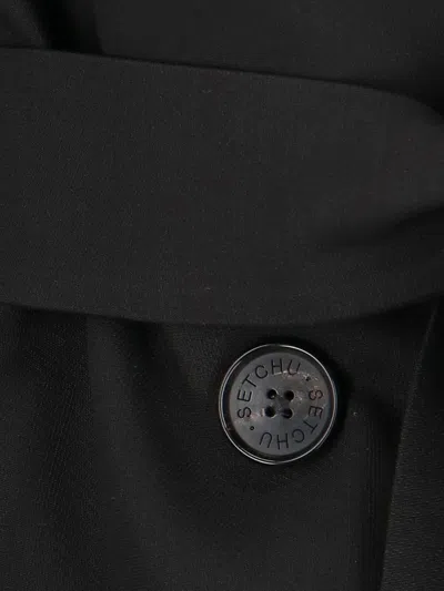 Setchu Tailored Black Jacket With Classic Collar And Streamlined Silhouette In Black