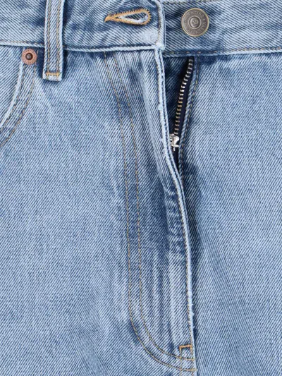 Valentino Straight Leg Five-pocket Trousers With Belt Loops In Blue