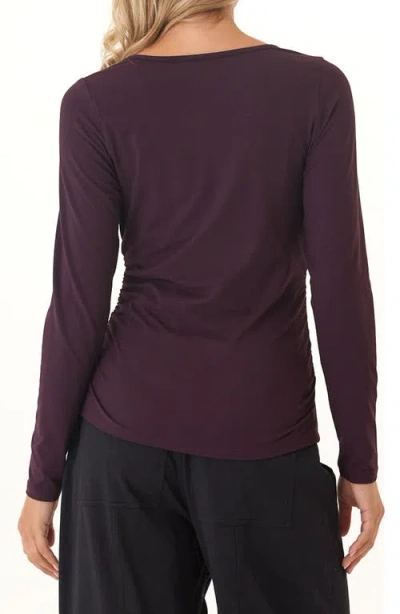 Threads 4 Thought Lucia Luxe Jersey Ruched Long Sleeve T-shirt In Blue