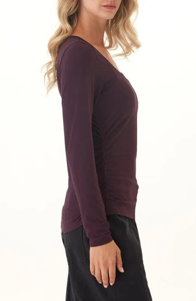 Threads 4 Thought Lucia Luxe Jersey Ruched Long Sleeve T-shirt In Blue