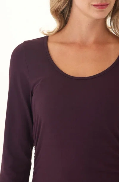 Threads 4 Thought Lucia Luxe Jersey Ruched Long Sleeve T-shirt In Blue