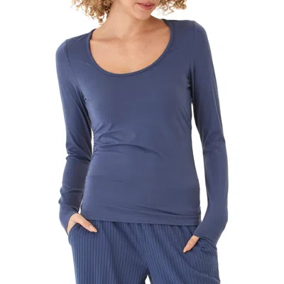 Threads 4 Thought Lucia Luxe Jersey Ruched Long Sleeve T-shirt In Blue