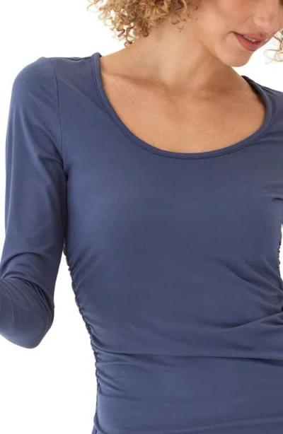Threads 4 Thought Lucia Luxe Jersey Ruched Long Sleeve T-shirt In Blue