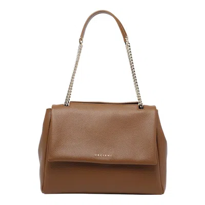 Orciani Medium Sveva Sense Chain Strap Shoulder Bag In Brown