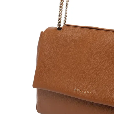 Orciani Medium Sveva Sense Chain Strap Shoulder Bag In Brown