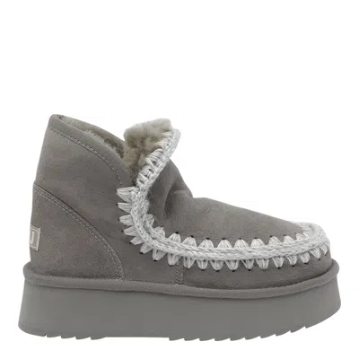 Mou Mini Eskimo Platform Booties In Gray