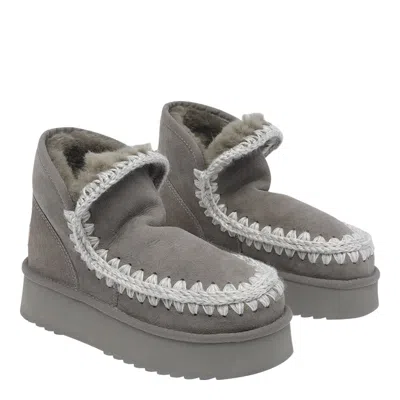 Mou Mini Eskimo Platform Booties In Gray