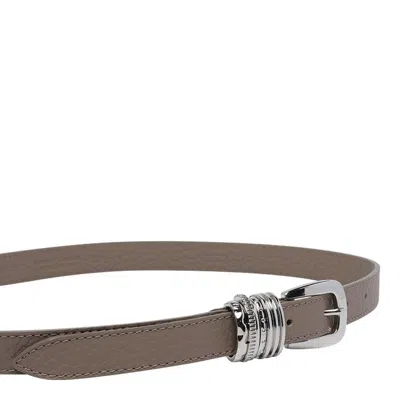Orciani Leather Belt With Adjustable Length And Texture In Gray
