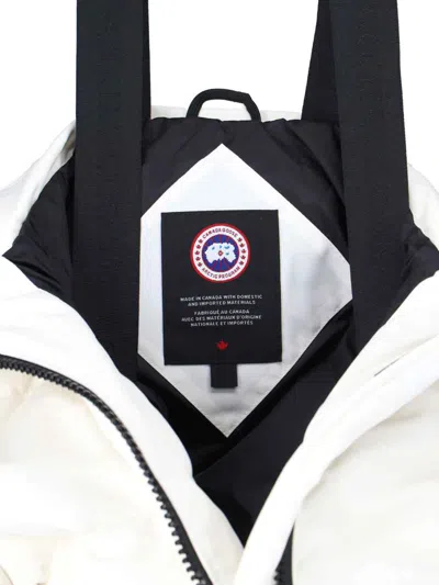 Canada Goose Hooded Jacket With Side Pockets And Cuffs In White