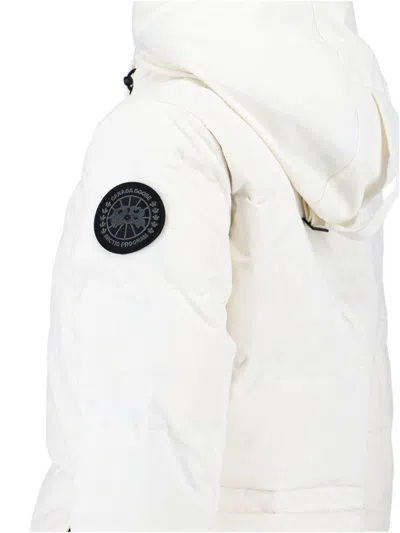 Canada Goose Hooded Jacket With Side Pockets And Cuffs In White