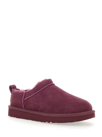 Ugg Classic Micro Suede Sheepskin Boots In Burgundy