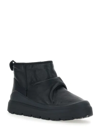 Ugg Heritage Utility Ankle Boots In Black Leather In Black