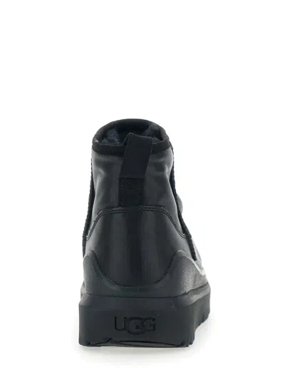 Ugg Heritage Utility Ankle Boots In Black Leather In Black