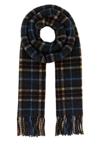 Ganni Women Embroidered Wool Scarf In Brown