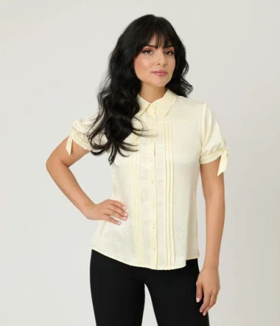 Unique Vintage 1950s Tie Cuff Blouse In Neutral