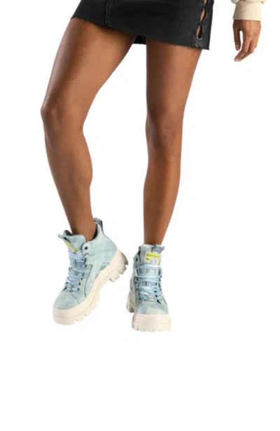 Buffalo Boots Aspha Nc Mid Flat Cut Bootie In Blue