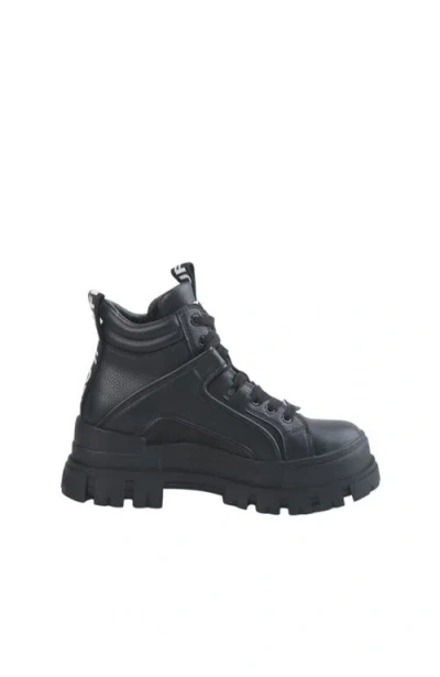 Buffalo Boots Aspha Nc Mid Flat Bootie In Black