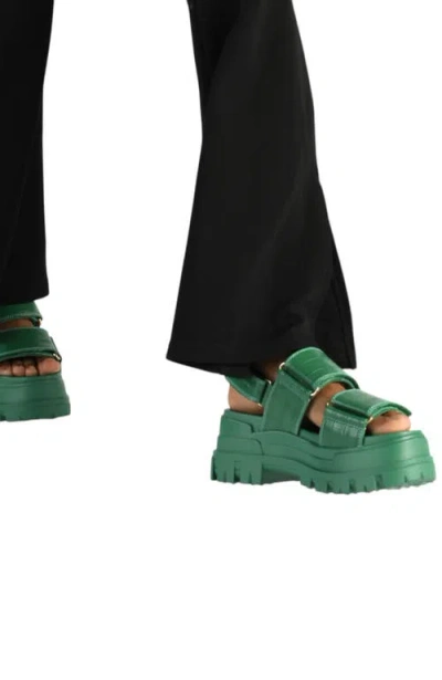 Buffalo Boots Aspha Snd Platform Sandal In Green