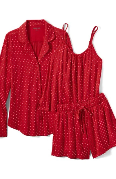 Lands' End Cooling 3 Piece Pajama Set In Multi