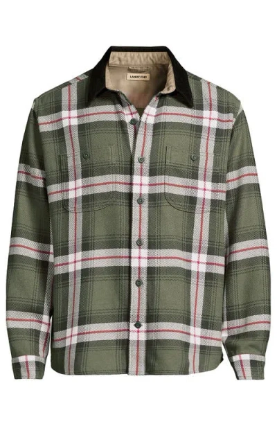 Lands' End Authentic Flannel Shirt With Corduroy Collar In Multi