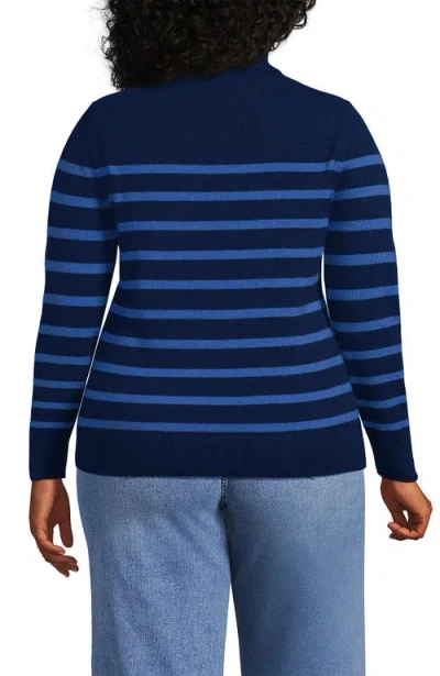 Lands' End Cashmere Turtleneck Sweater In Blue