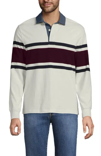 Lands' End Long Sleeve Rugby Shirt In Multi