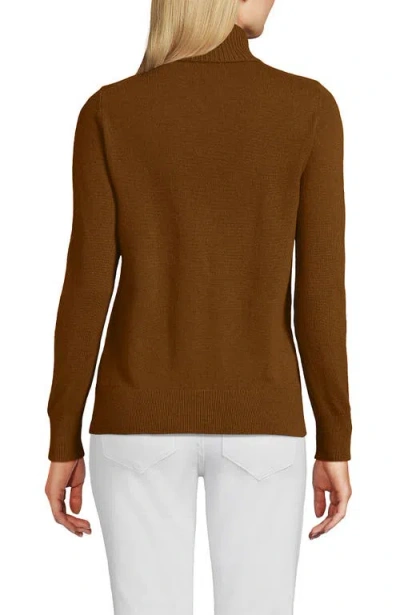 Lands' End Cashmere Turtleneck Sweater In Brown