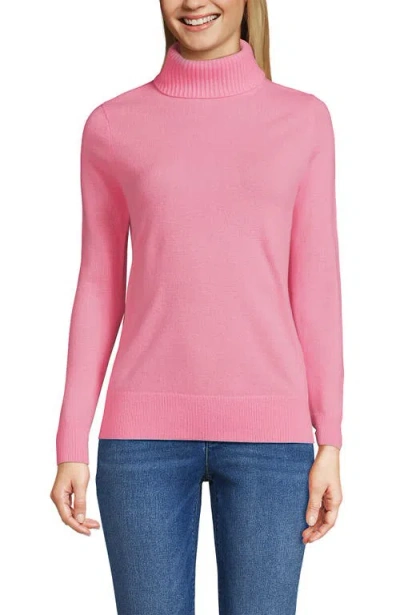 Lands' End Cashmere Turtleneck Sweater In Pink