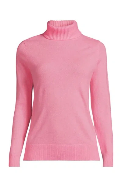Lands' End Cashmere Turtleneck Sweater In Pink