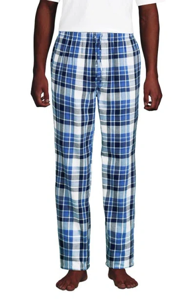 Lands' End Flannel Pajama Pants In Blue