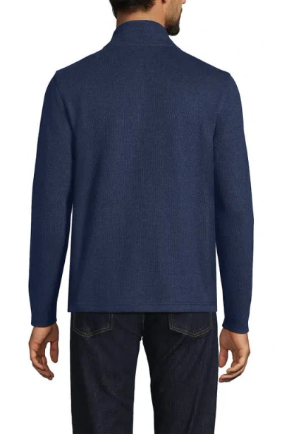 Lands' End Bedford Rib Full Zip In Blue