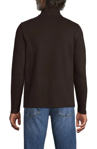 Lands' End Bedford Rib Full Zip In Brown