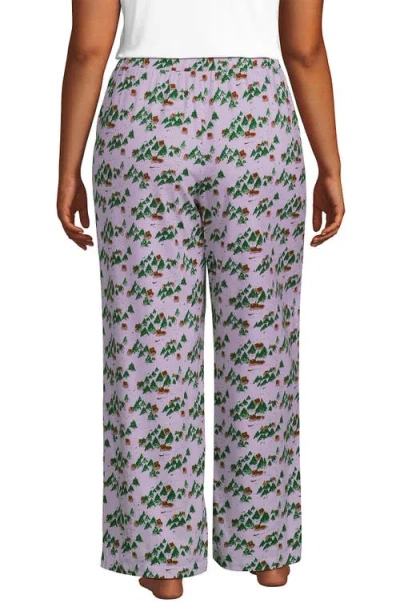 Lands' End Plus Size Flannel Patchwork Wide Leg Sleep Pants In Multi