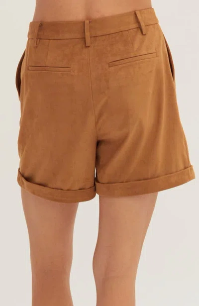 Crescent Lori Suede Cuffed Shorts In Camel In Multi