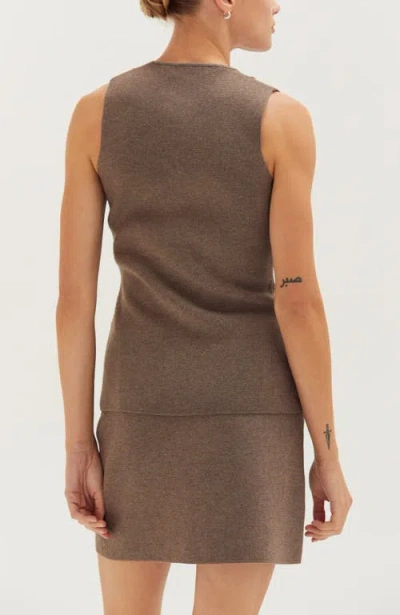 Crescent Jacquard Knit Vest In Brown