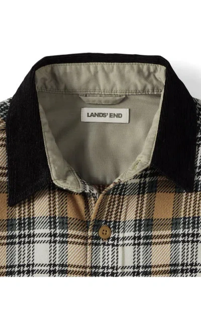 Lands' End Authentic Flannel Shirt With Corduroy Collar In Multi