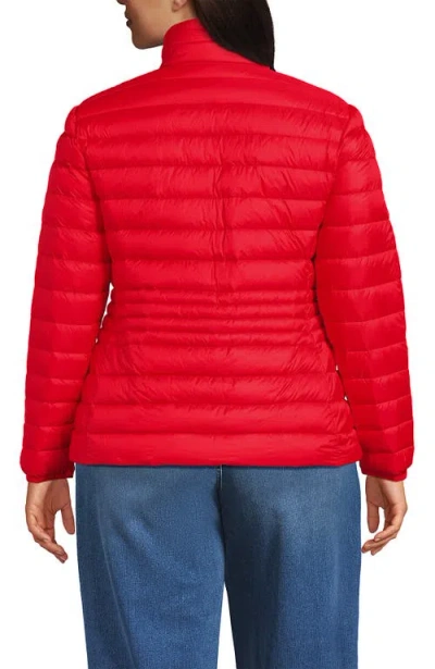 Lands' End Plus Size Wanderweight Packable Print Down Jacket In Red