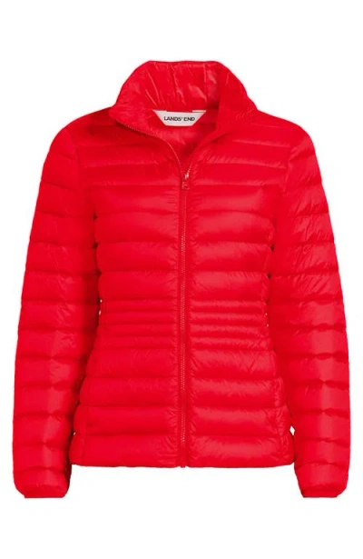 Lands' End Plus Size Wanderweight Packable Print Down Jacket In Red