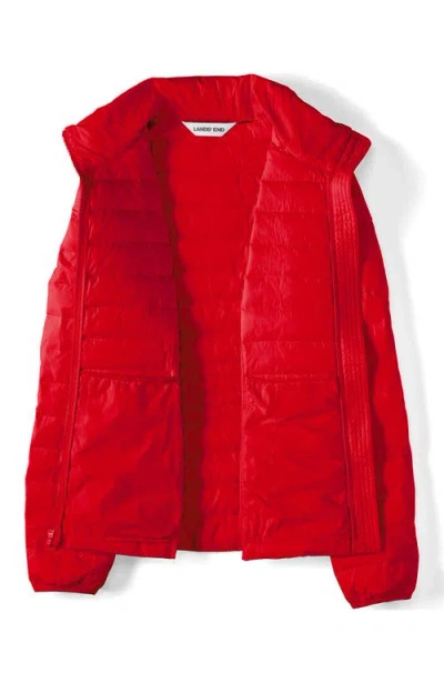 Lands' End Plus Size Wanderweight Packable Print Down Jacket In Red