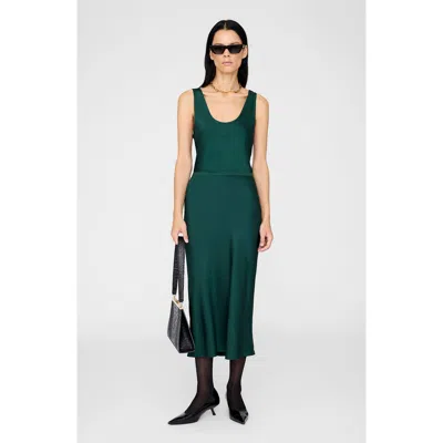 Anine Bing Bar Silk Skirt In Green