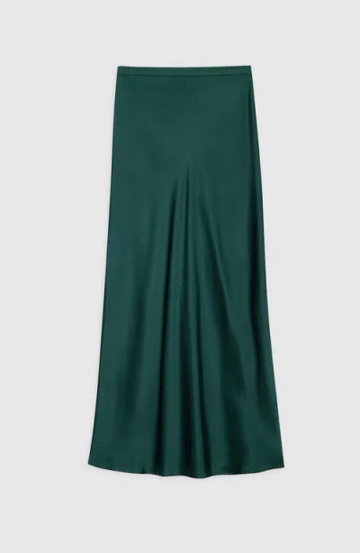 Anine Bing Bar Silk Skirt In Green