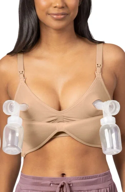 Kindred Bravely Sublime Contour Hands-free Pumping & Nursing Bra In Beige In Neutral